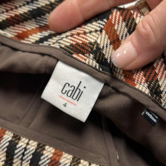 Cabi #4131 Jazzy Kick Flare Brown Plaid Trouser Pant Size 4 - Picture 13 of 15